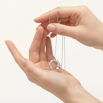 Tiger Figur Damen Silber Halskette