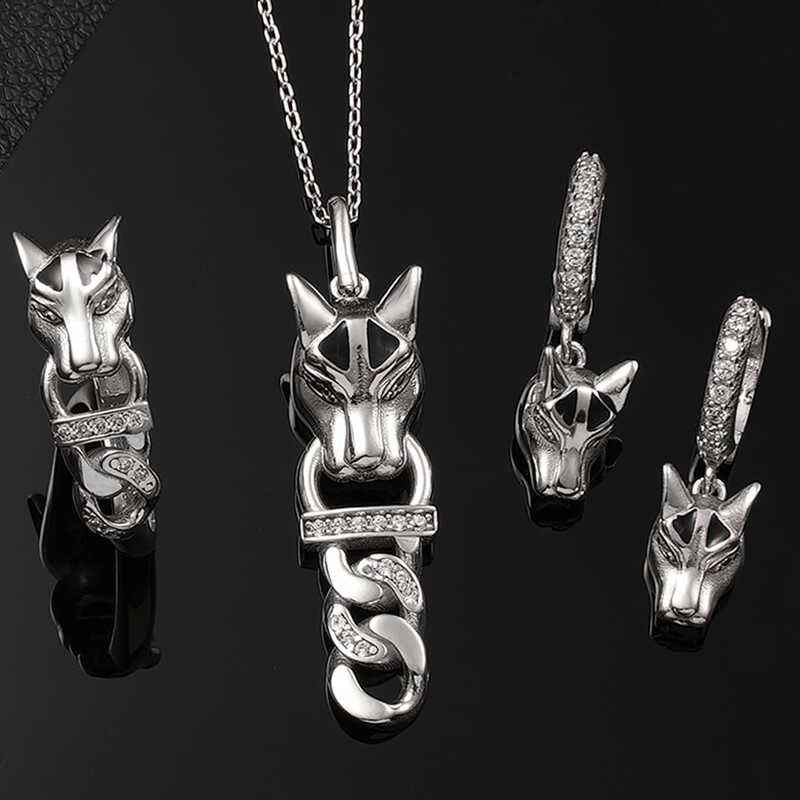 Tiger Figure Women's Silver Set