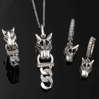 Tiger Figure Women's Silver Set
