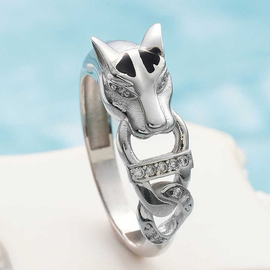 Bague en argent pour femme avec motif tigre