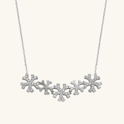 Schneeflocke Damen Silber Halskette