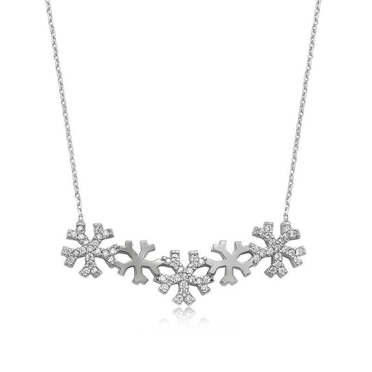 Collier en argent pour femme avec flocon de neige