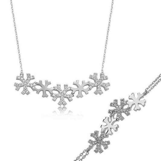 Snowflakes Women's Silver Set