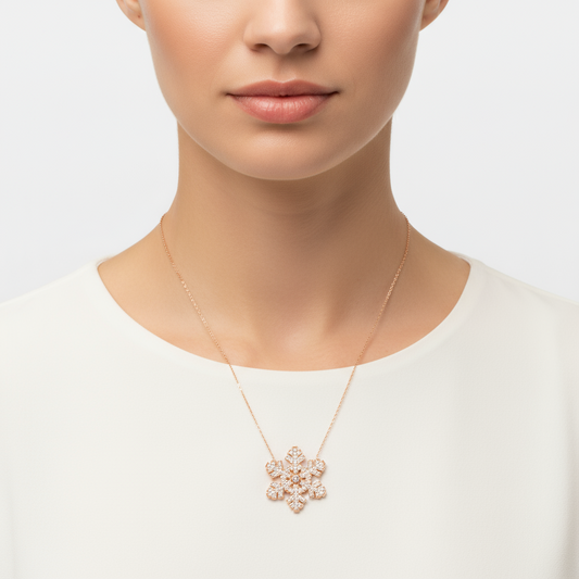 Snowflake Women's Silver Pendant Necklace
