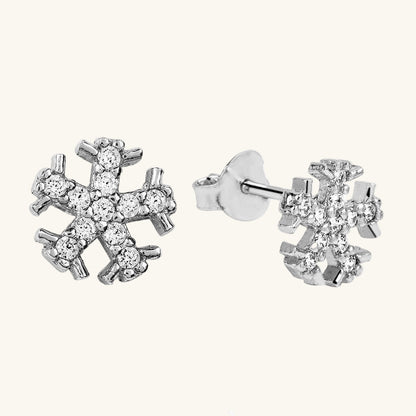 Schneeflocken-Ohrstecker aus Silber