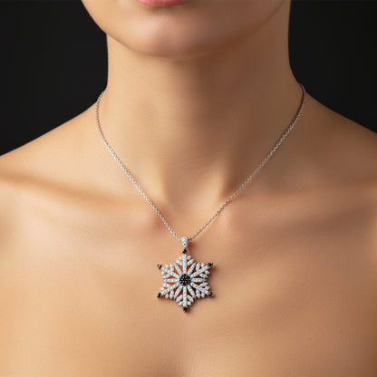 Schneeflocke Damen Silber Halskette