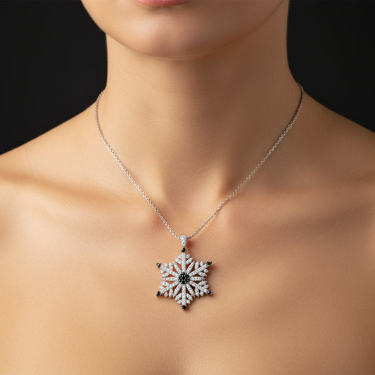 Schneeflocke Damen Silber Halskette