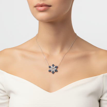 Schneeflocke Damen Silber Halskette