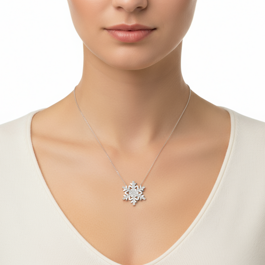 Snowflake Women's Silver Necklace