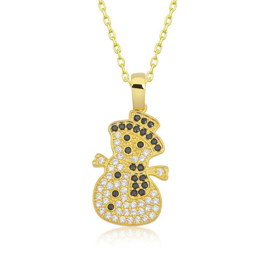 Gold Plated Snowman Women's Silver Necklace