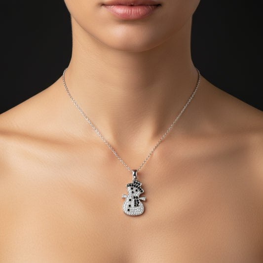 Schneemann Damen Silber Halskette