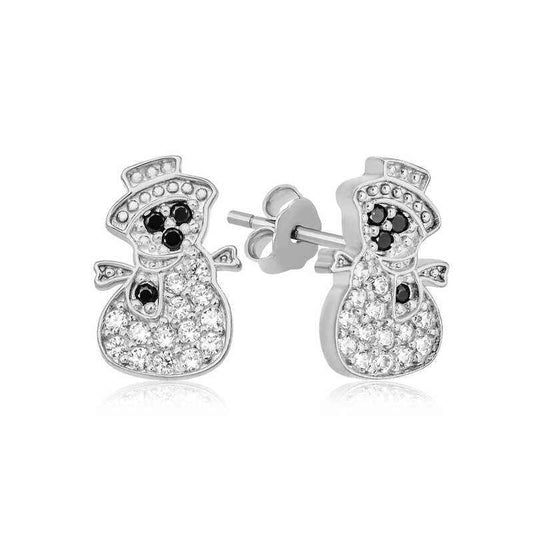Snowman Women's Silver Earrings