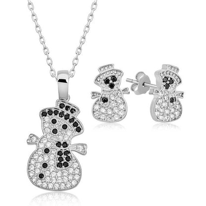 Schneemann Damen Silber Set