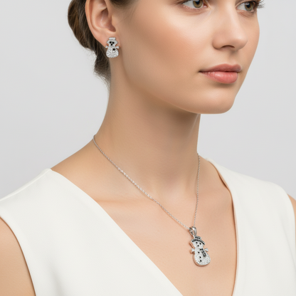 Schneemann Damen Silber Set
