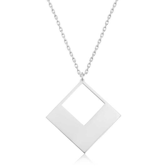 Collier carré en argent pour femme