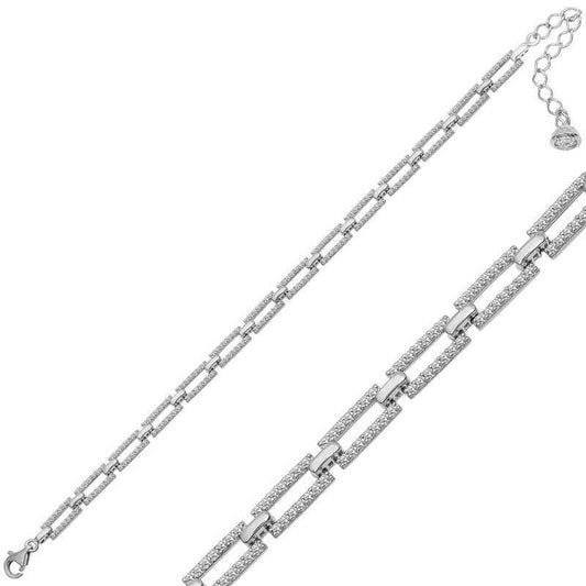 Square Stone Women's Silver Bracelet