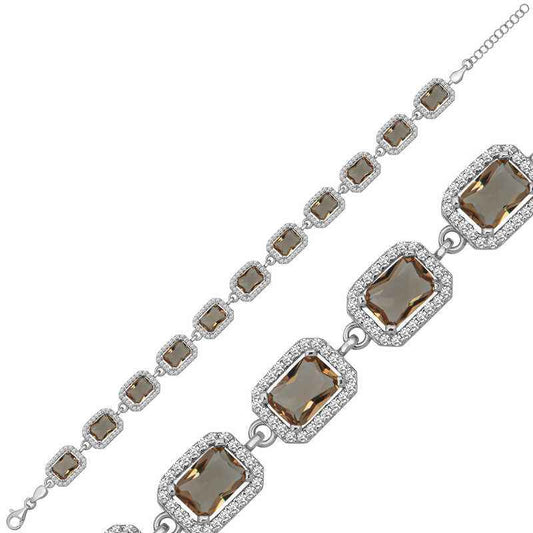 Square Zultanite Stone Women's Silver Bracelet