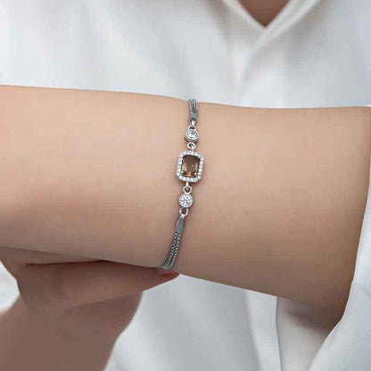 Square Zultanite Stone Women's Silver Bracelet