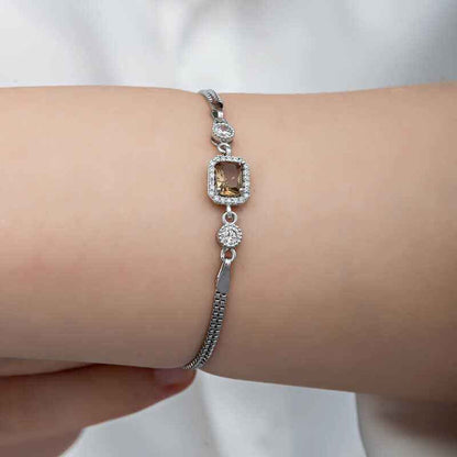 Square Zultanite Stone Women's Silver Bracelet