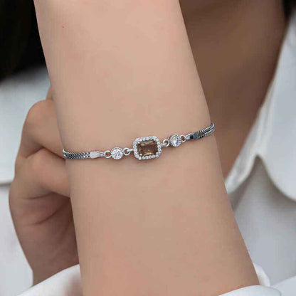 Square Zultanite Stone Women's Silver Bracelet