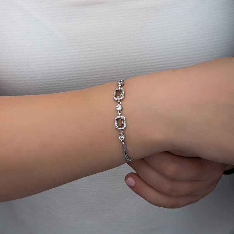 Square Zultanite Stone Women's Silver Bracelet