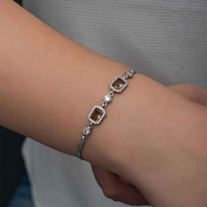Square Zultanite Stone Women's Silver Bracelet