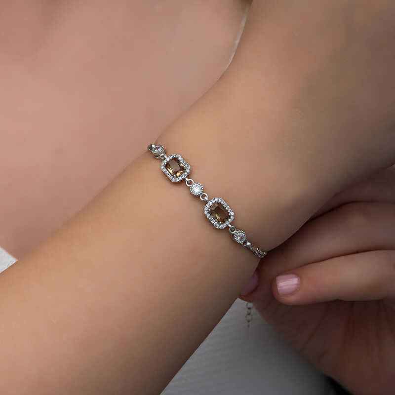 Square Zultanite Stone Women's Silver Bracelet