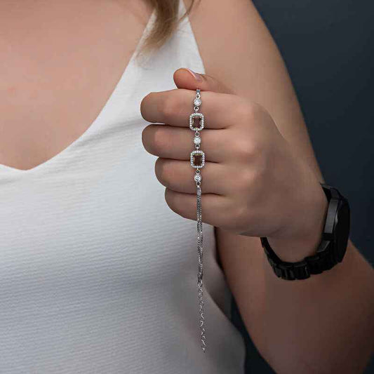 Square Zultanite Stone Women's Silver Bracelet