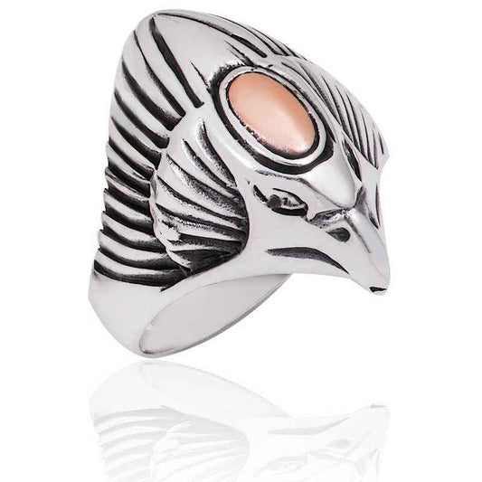 Eagle Head Men's Silver Ring