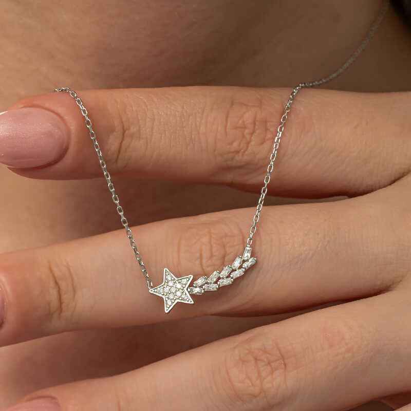 Women's Shooting Star Silver Necklace