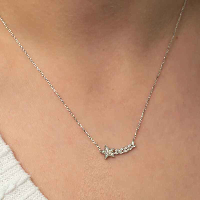 Women's Shooting Star Silver Necklace