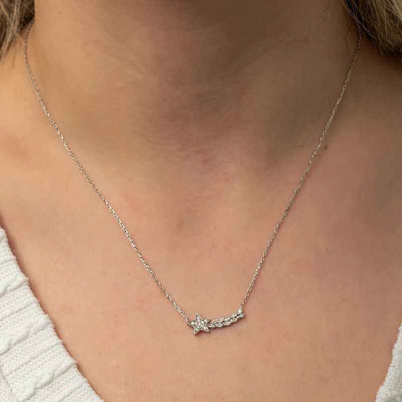 Women's Shooting Star Silver Necklace