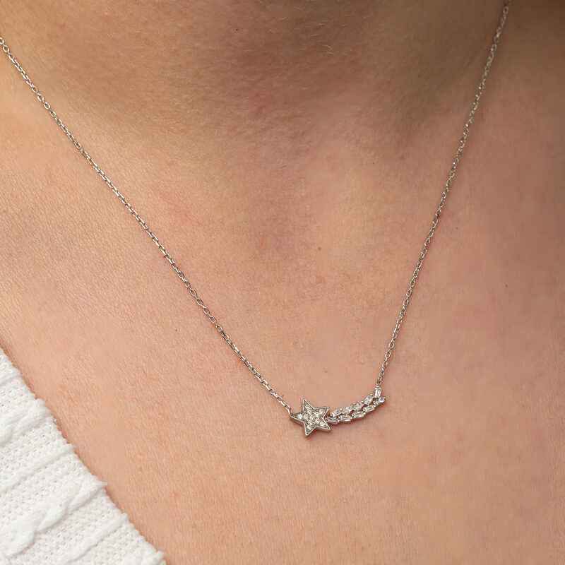Women's Shooting Star Silver Necklace