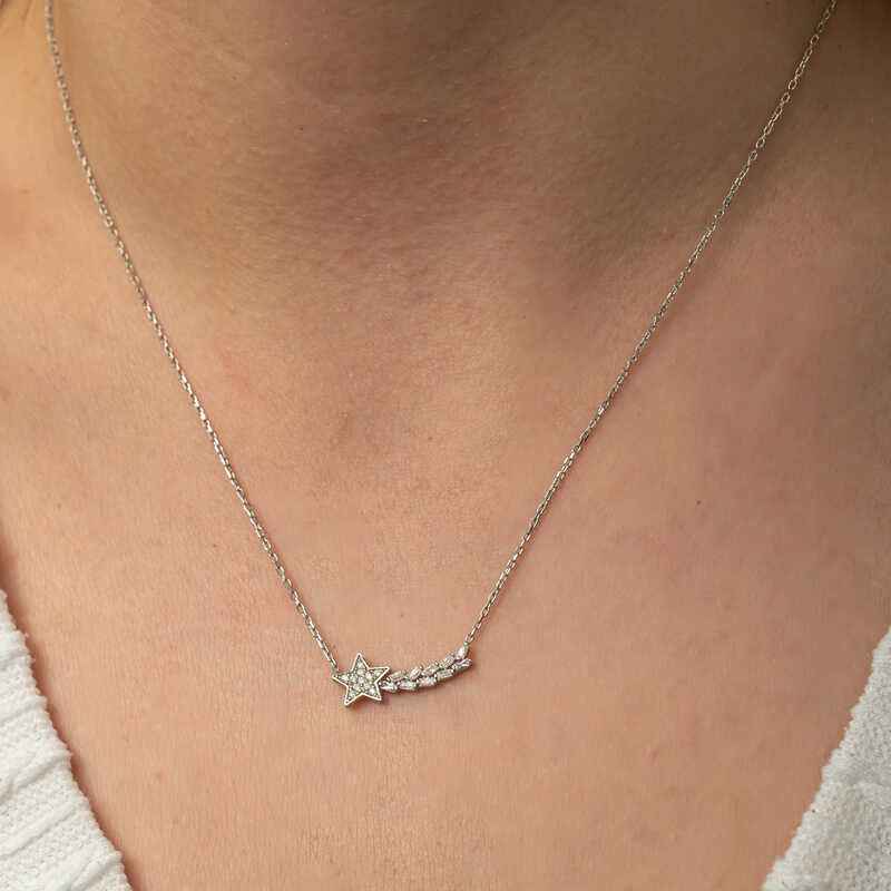 Women's Shooting Star Silver Necklace