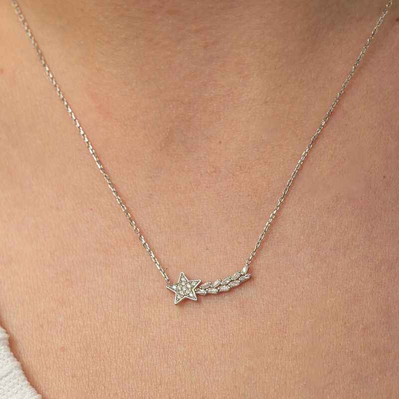Women's Shooting Star Silver Necklace