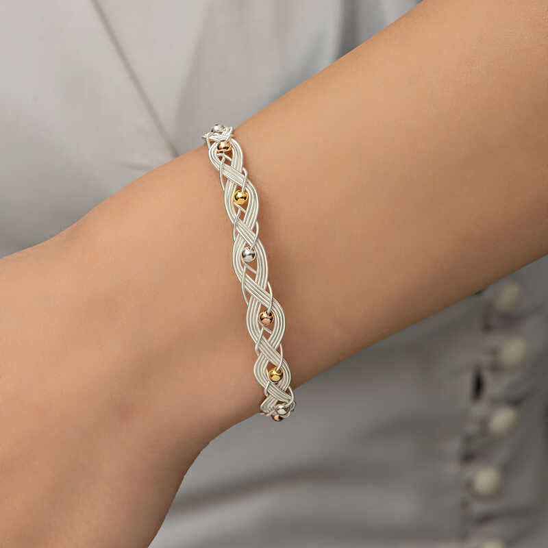 Silver Kazaziye Knit Bracelet