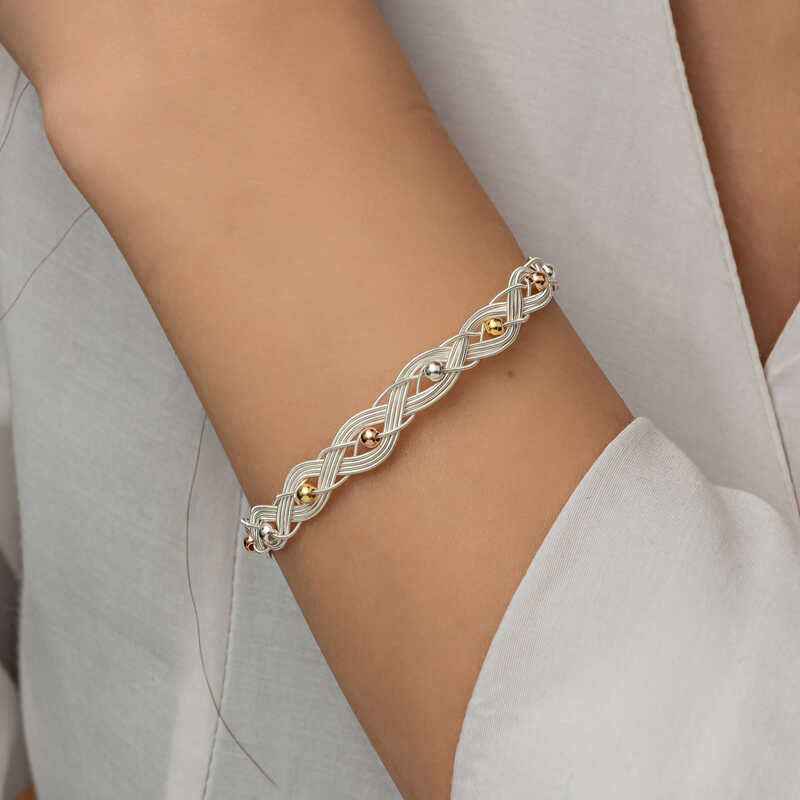 Silver Kazaziye Knit Bracelet
