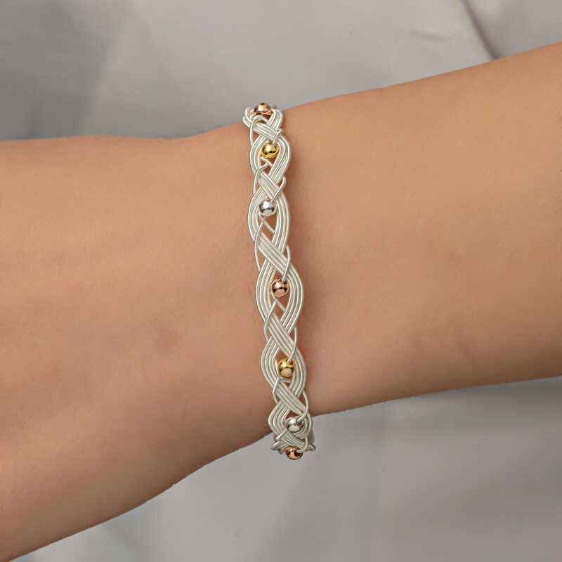 Silver Kazaziye Knit Bracelet