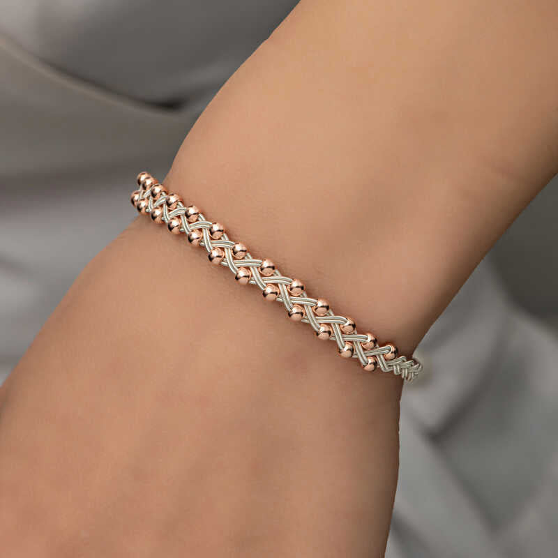 Bracelet en argent tricoté Kazaz Wire Art