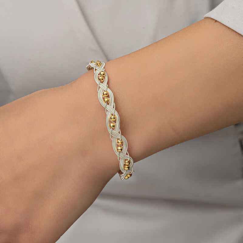 Silver Kazaziye Knit Bracelet