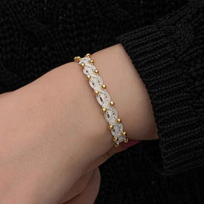 Silver Kazaziye Knit Bracelet