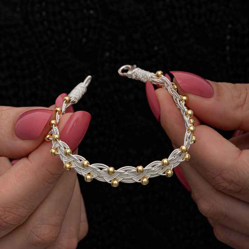 Silver Kazaziye Knit Bracelet