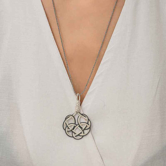 Kazaziye Braided Women's Silver Necklace