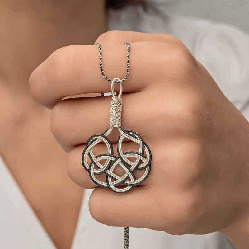Kazaziye Braided Women's Silver Necklace