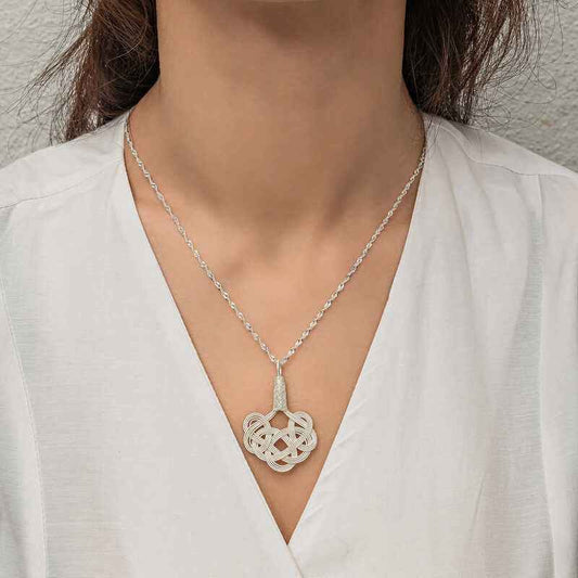 Kazaziye Braided Women's Silver Necklace