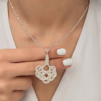 Kazaziye Braided Women's Silver Necklace