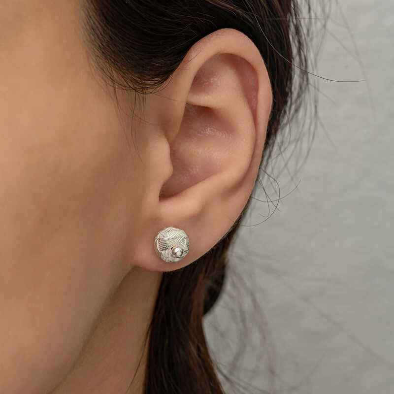 Kazaziye Knotted Stud Silver Earrings