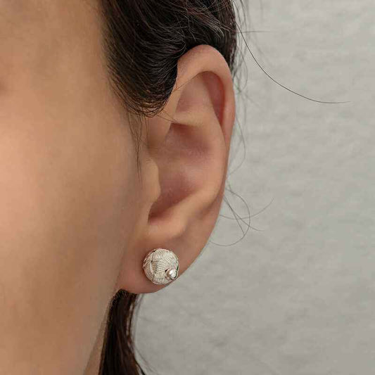 Kazaziye Knotted Stud Silver Earrings
