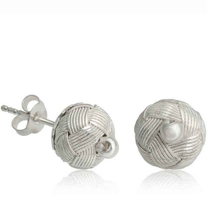 Kazaziye Knotted Stud Silver Earrings