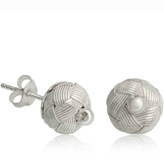 Kazaziye Knotted Stud Silver Earrings